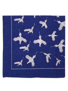 Large Cotton Handkerchief - Pheasant Print - Royal Blue