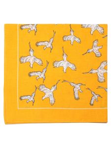 Large Cotton Handkerchief - Pheasant Print - Canary