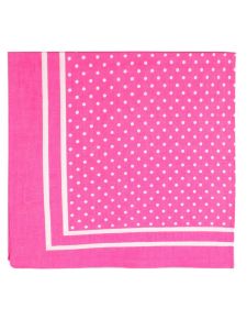 
Large Cotton Handkerchief - Spotted - Cerise Pink with White Spots