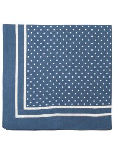 
Large Cotton Handkerchief - Spotted - Denim Blue with White Spots