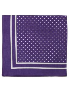 
Large Cotton Handkerchief - Spotted - Purple with White Spots