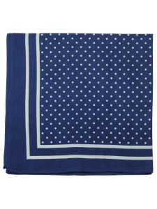 Large Cotton Handkerchief - Spotted - Royal with White Spots