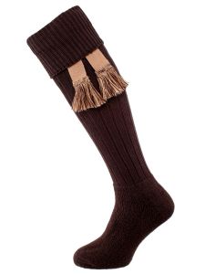 The Bosbury Cotton Cushion Foot Shooting Sock, Dark Chocolate