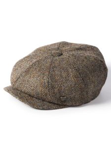 Failsworth Carloway Baker Boy Cap - Brown Herringbone Tweed