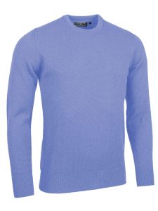 Glenmuir Men's Crew Neck Lambswool Jumper, Light Blue