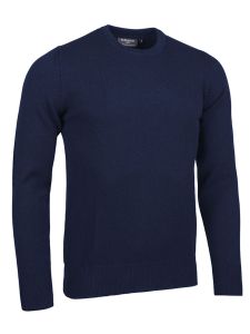 Glenmuir Men's Crew Neck Lambswool Jumper, Navy Blue