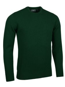 Glenmuir Men's Crew Neck Lambswool Jumper, Tartan Green