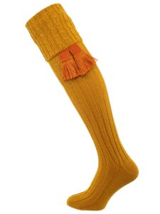 The Harris Extra Long Leg Cable Top Shooting Sock, Gold