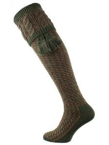 The Reiver Marl Cable Top Shooting Sock, Hawthorn 