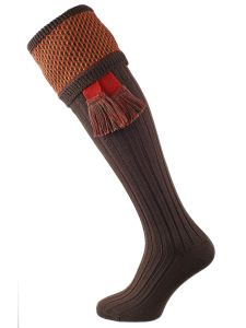 The Tayside Raindrop Shooting Sock, Walnut