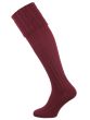 The Harris Extra Long Leg Cable Top Shooting Sock, available in Burgundy or Spruce