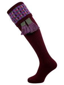 The Ashton Shooting Sock with Garter, Rioja