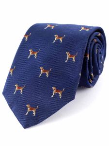 Atkinsons &#039;Beagle&#039; Woven Silk Tie, Navy