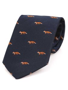 Atkinsons 'Fox' Silk Woven Tie - Navy