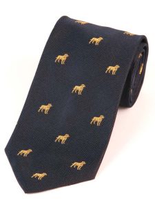 Atkinsons &#039;Labrador&#039; Woven Silk Tie, Navy