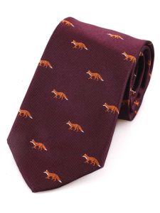 Atkinsons 'Fox' Woven Silk Tie, Wine