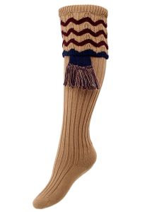 The Lady Grafton Shooting Sock with Garter, Toasted Almond