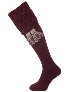 The Rannoch Lattice Shooting Sock, Mulberry with optional garter