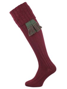The Harris Extra Long Leg Shooting Socks with optional Garter | Burgundy