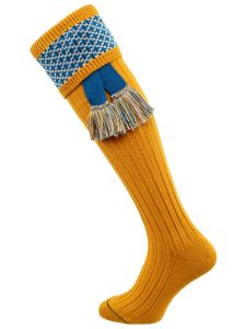 The Whitley Shooting Sock with Garter, Gold