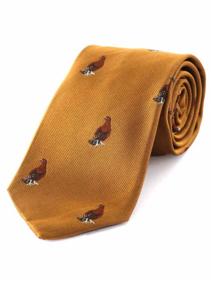 Atkinsons Standing Grouse Woven Silk Shooting Tie