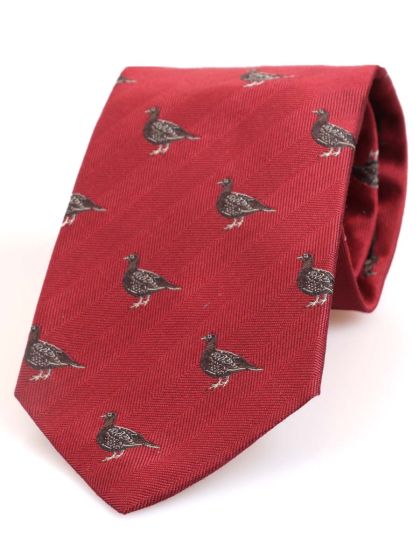 Atkinson 'Standing Grouse' Wool & Silk Tie